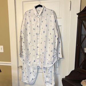 NWOT PINK Victorias Secret Poplin beach Coverup Top and Cargo Pants XL